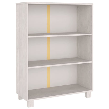 Book Cabinet HAMAR White 85x35x112 cm Solid Wood Pine