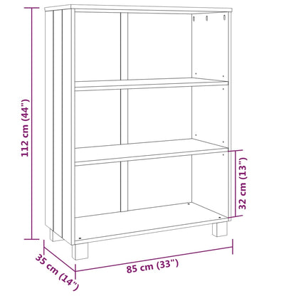 Book Cabinet HAMAR White 85x35x112 cm Solid Wood Pine