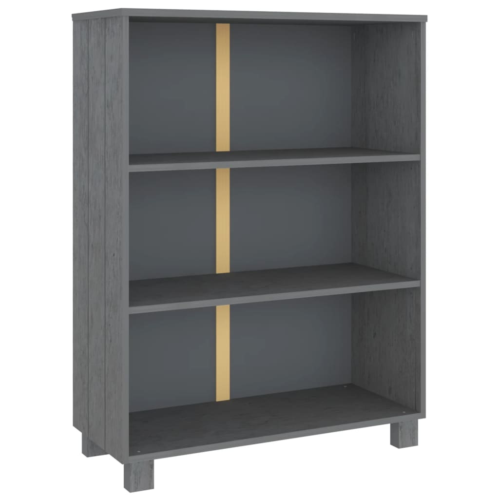 Book Cabinet HAMAR Dark Grey 85x35x112 cm Solid Wood Pine