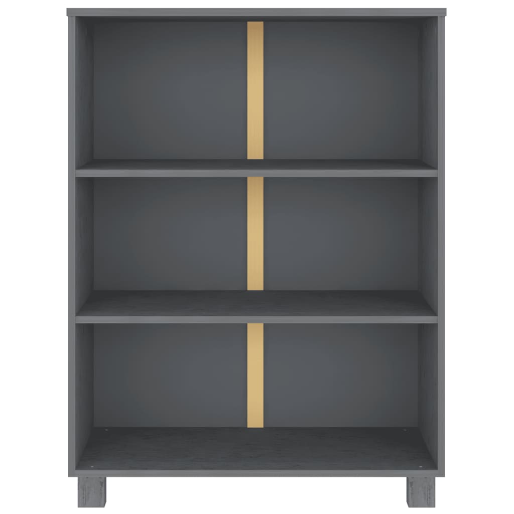 Book Cabinet HAMAR Dark Grey 85x35x112 cm Solid Wood Pine