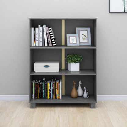 Book Cabinet HAMAR Dark Grey 85x35x112 cm Solid Wood Pine