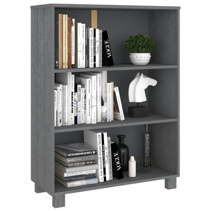 Book Cabinet HAMAR Dark Grey 85x35x112 cm Solid Wood Pine