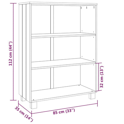 Book Cabinet HAMAR Dark Grey 85x35x112 cm Solid Wood Pine