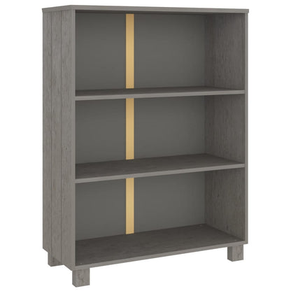 Book Cabinet HAMAR Light Grey 85x35x112 cm Solid Wood Pine