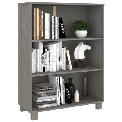 Book Cabinet HAMAR Light Grey 85x35x112 cm Solid Wood Pine