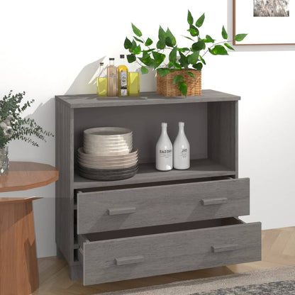 Sideboard HAMAR Light Grey 85x35x80 cm Solid Wood Pine