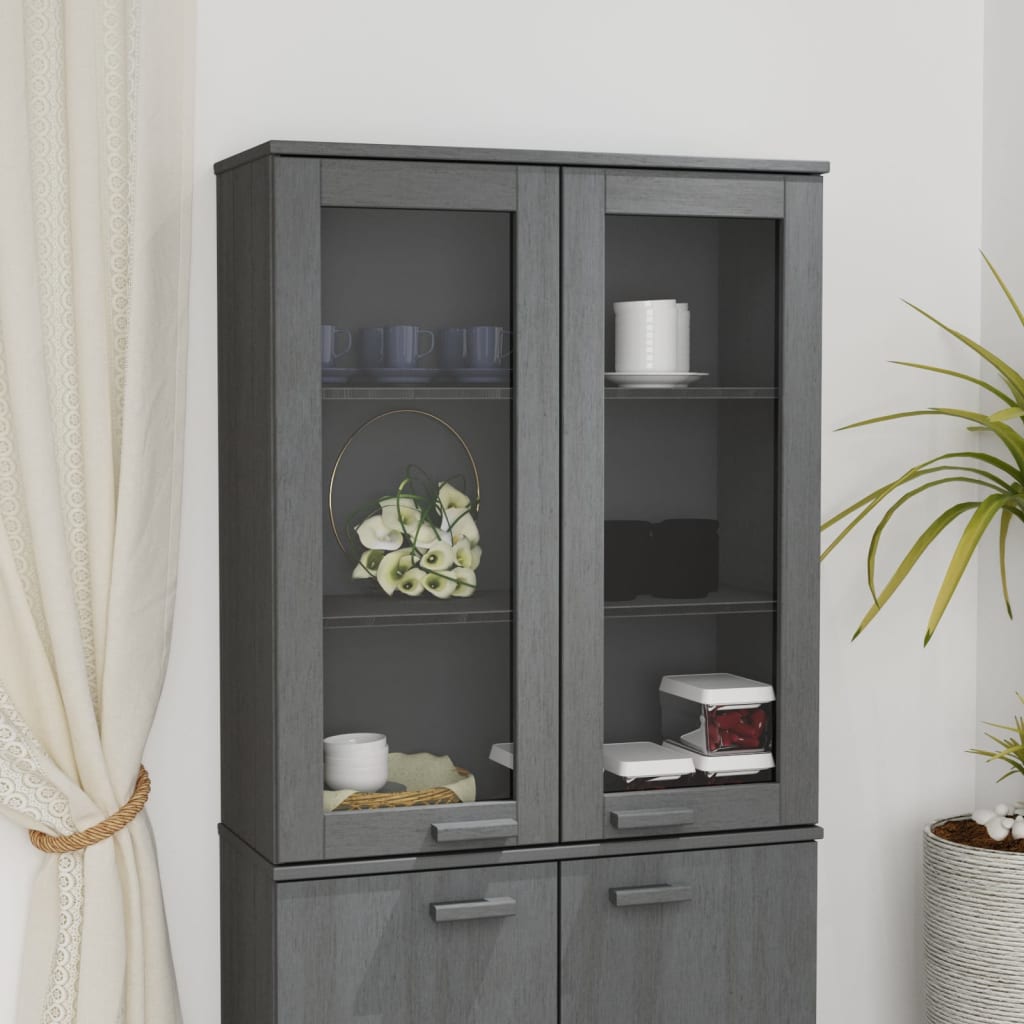 Top for Highboard HAMAR Dark Grey 85x35x100cm Solid Wood Pine