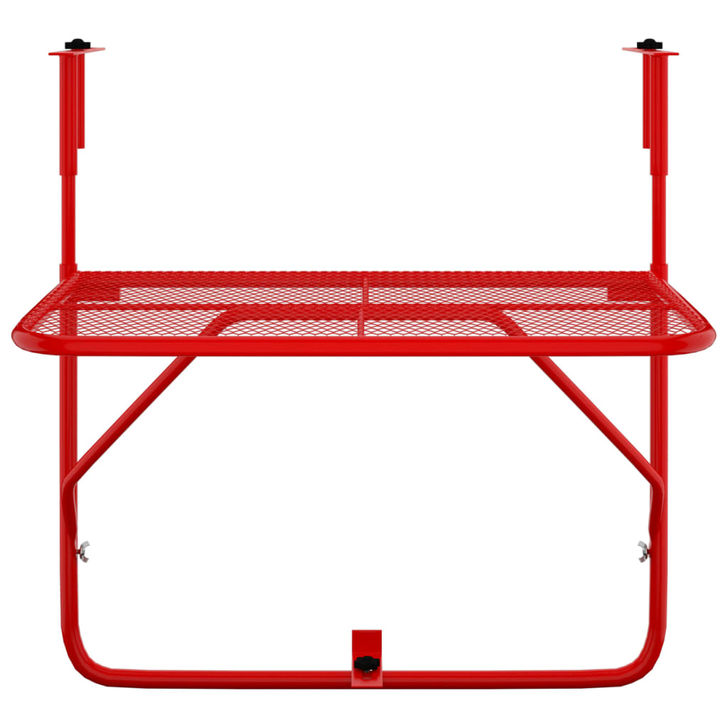 Balcony Table Red 60x40 cm Steel