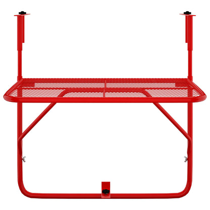 Balcony Table Red 60x40 cm Steel