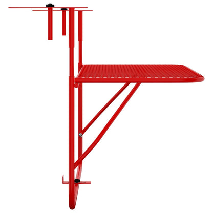 Balcony Table Red 60x40 cm Steel