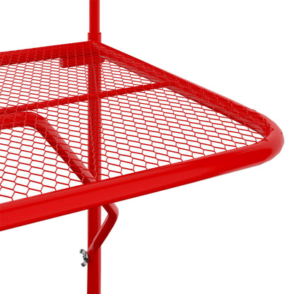 Balcony Table Red 60x40 cm Steel