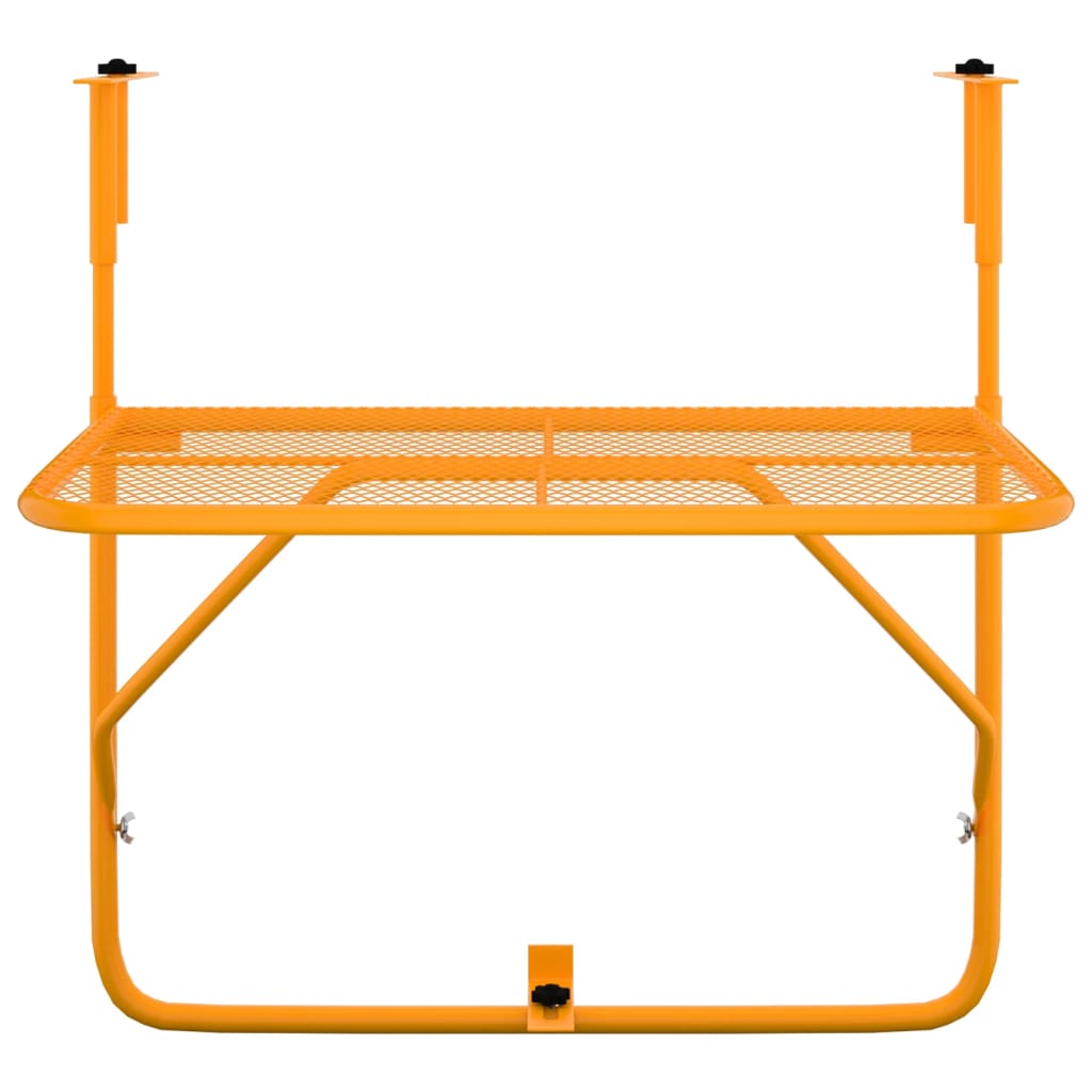 Balcony Table Yellow 60x40 cm Steel