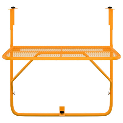 Balcony Table Yellow 60x40 cm Steel