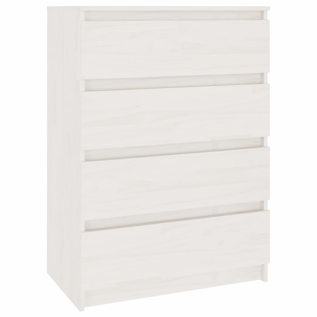 Side Cabinets 3 pcs White Solid Pinewood