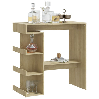 Bar Table with Storage Rack Sonoma Oak 100x50x101.5 cm Engineered Wood