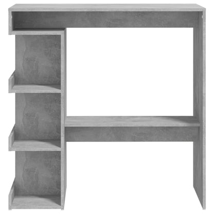 Bar Table with Storage Rack Concrete Grey 100x50x101.5cm Engineered Wood