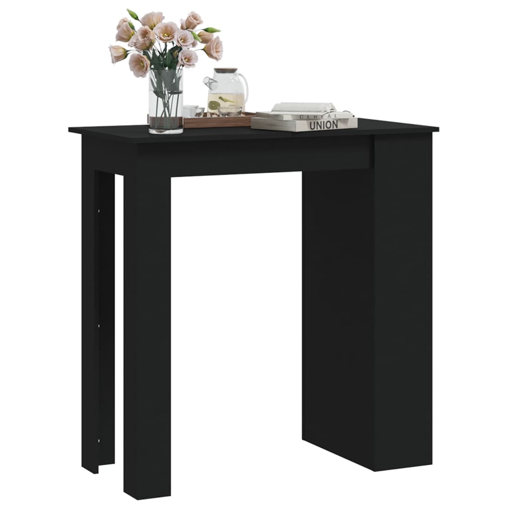 Bar Table with Storage Rack Black 102x50x103.5 cm Engineered Wood