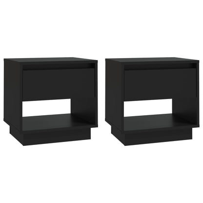 Bedside Cabinets 2 pcs Black 45x34x44 cm Engineered Wood