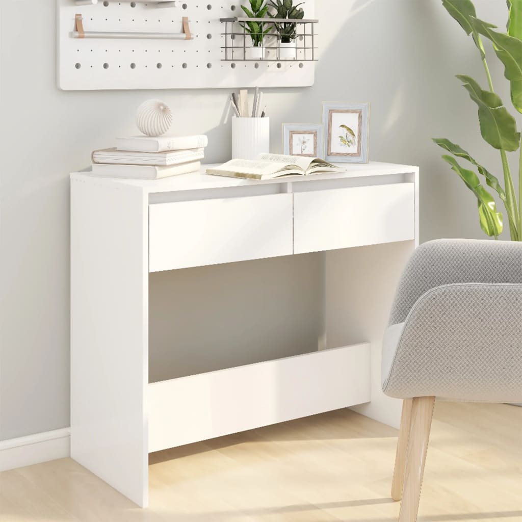 Console Table White 89x41x76.5 cm Steel