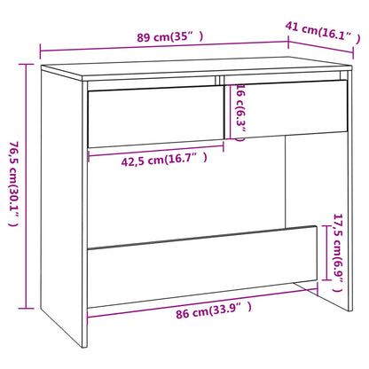 Console Table White 89x41x76.5 cm Steel