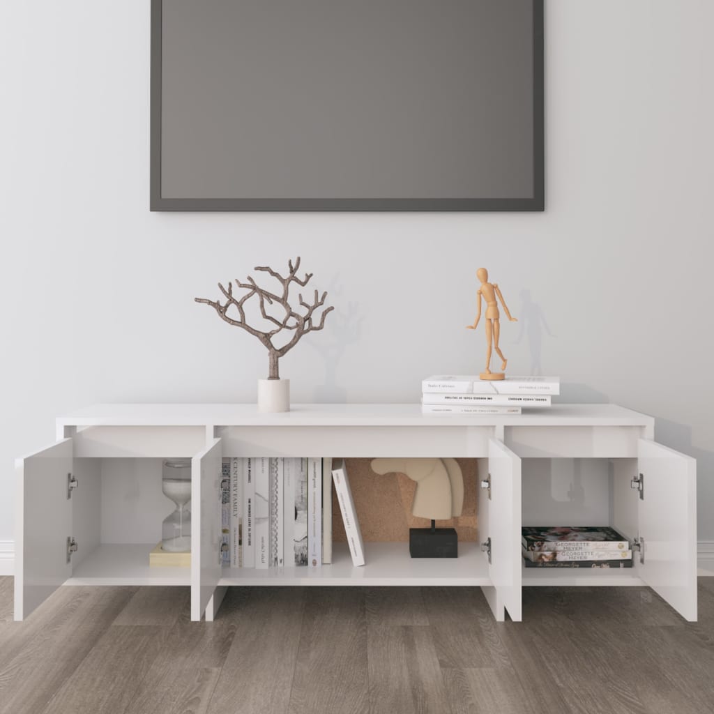 TV Cabinet High Gloss White 120x30x40.5 cm Engineered Wood