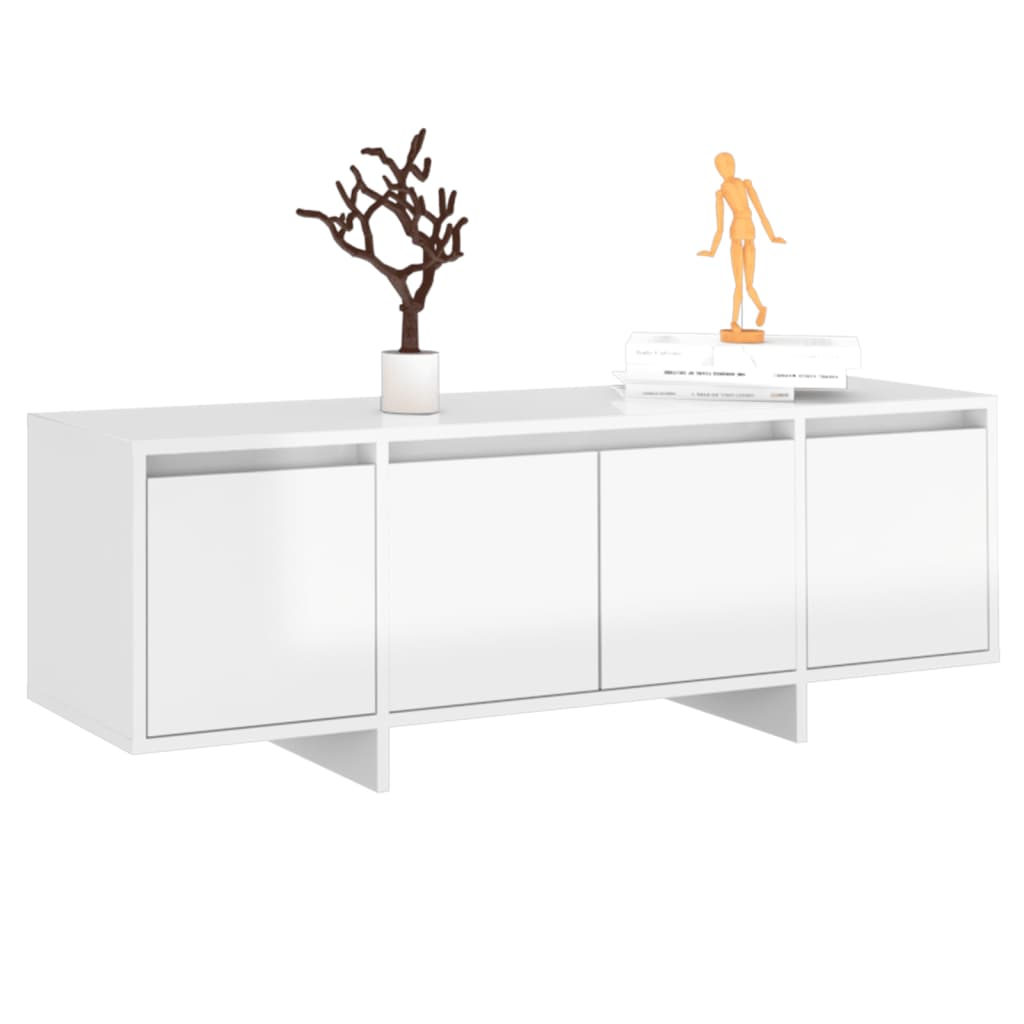 TV Cabinet High Gloss White 120x30x40.5 cm Engineered Wood