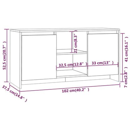 TV Cabinet Concrete Grey 102x37.5x52.5 cm Engineered Wood