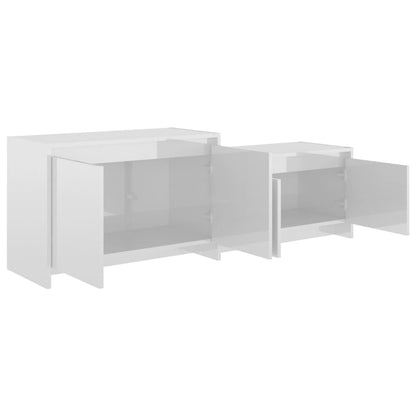 TV Cabinet High Gloss White 146.5x35x50 cm Engineered Wood