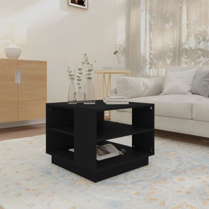 Coffee Table Black 55x55x43 cm Engineered Wood