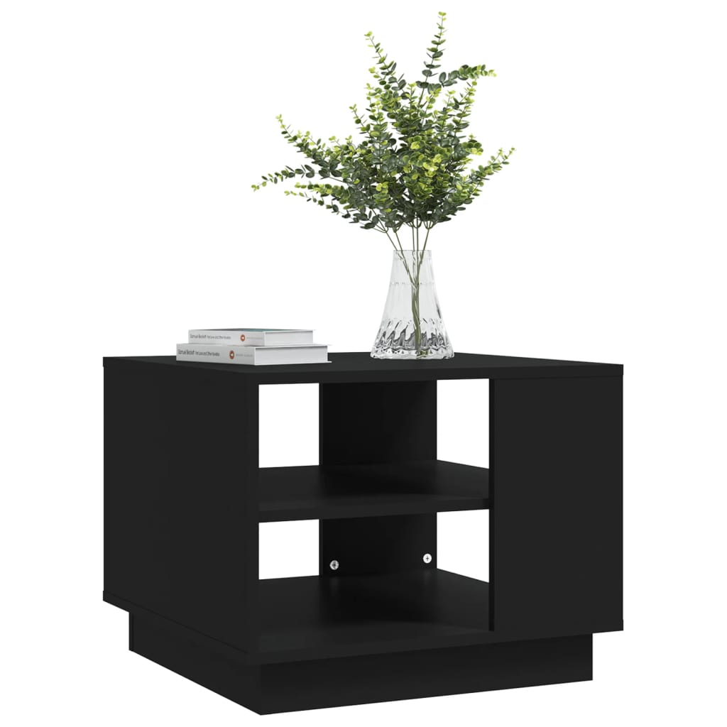 Coffee Table Black 55x55x43 cm Engineered Wood