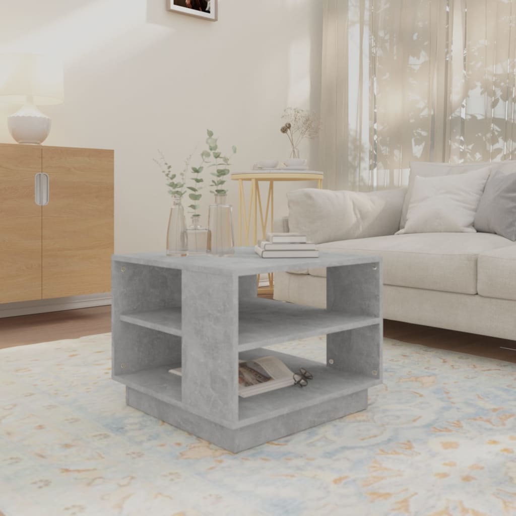 Coffee Table Concrete Grey 55x55x43 cm Engineered Wood