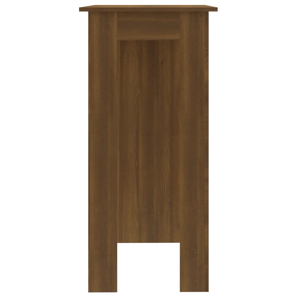 Bar Table with Shelf Brown Oak 102x50x103.5 cm Engineered Wood