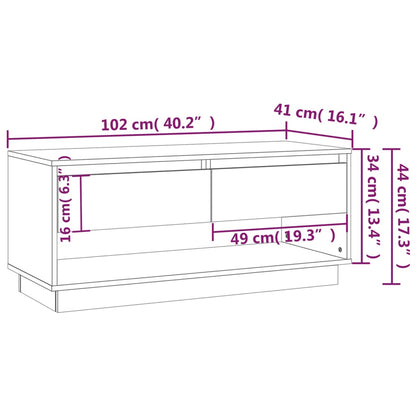 TV Cabinet Brown Oak 102x41x44 cm Engineered Wood