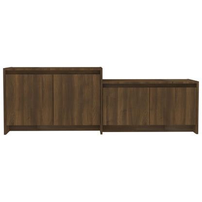 TV Cabinet Brown Oak 146.5x35x50 cm Engineered Wood
