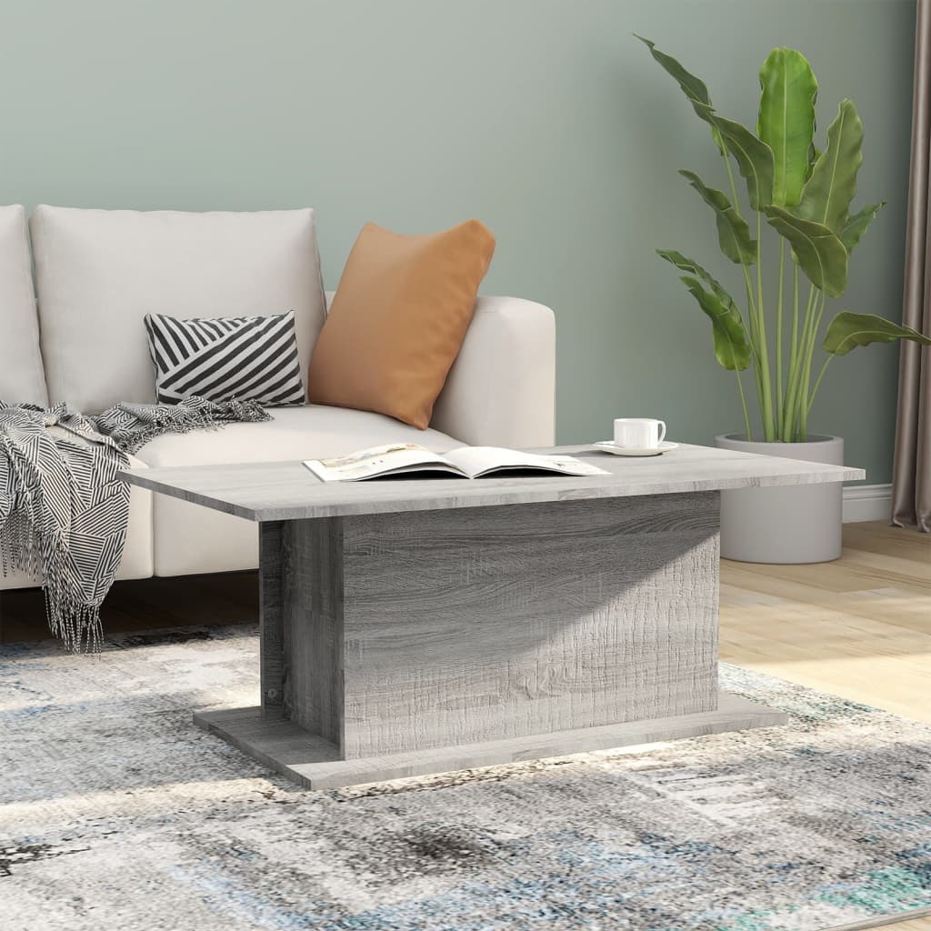 Coffee Table Grey Sonoma 102x55.5x40 cm Engineered Wood