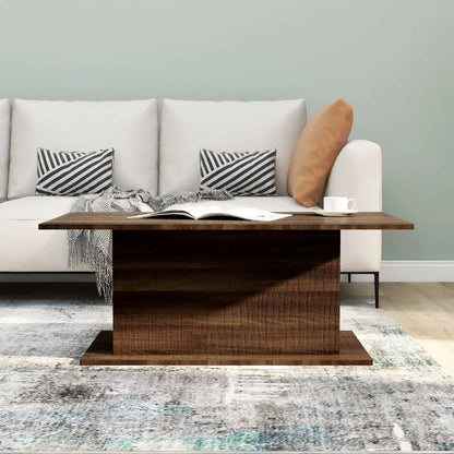 Coffee Table Brown Oak 102x55.5x40 cm Engineered Wood