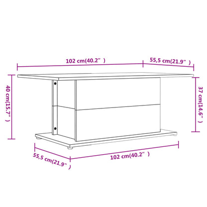 Coffee Table Brown Oak 102x55.5x40 cm Engineered Wood