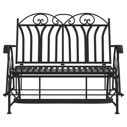 2-Seater Glider Bench 114 cm Black Steel