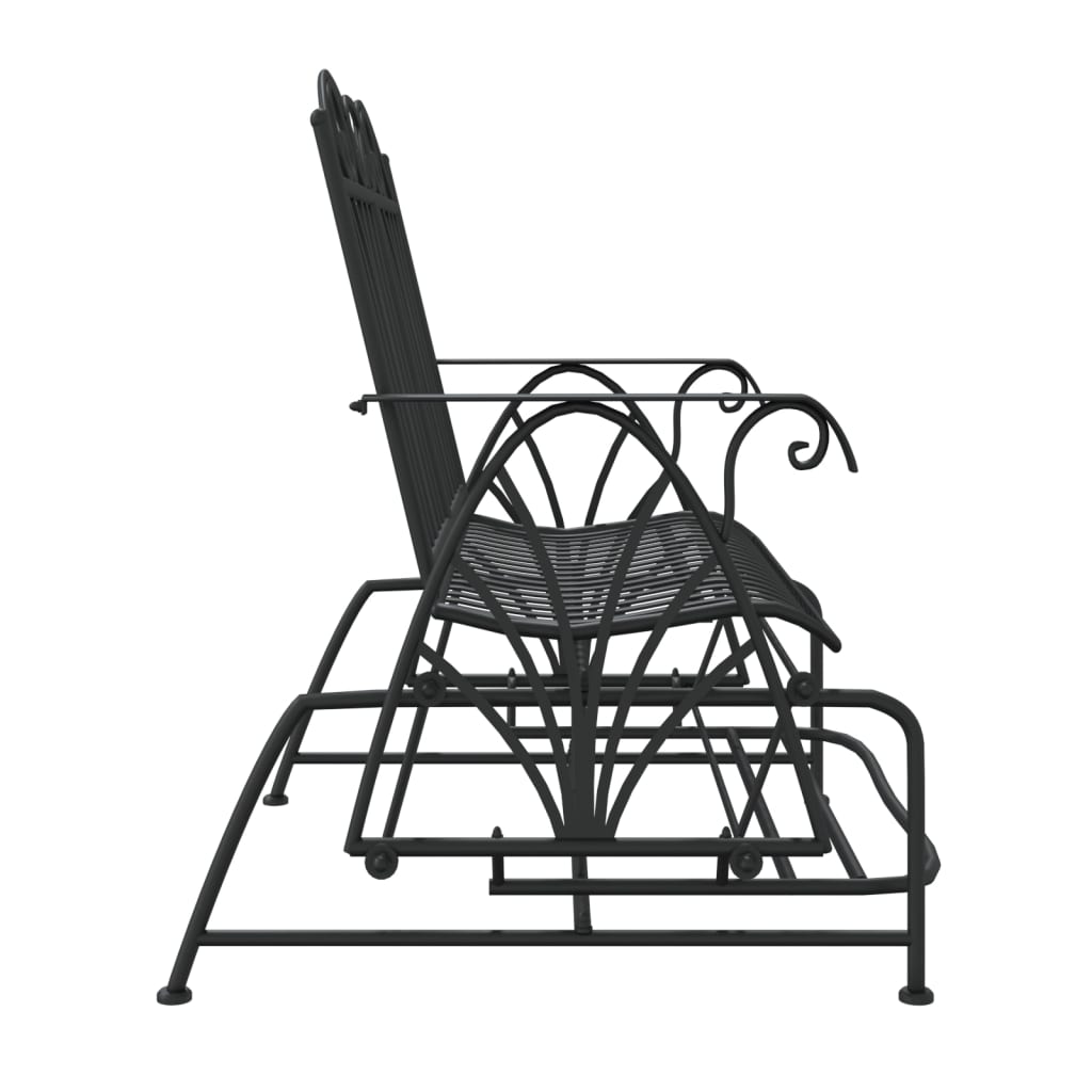 2-Seater Glider Bench 114 cm Black Steel