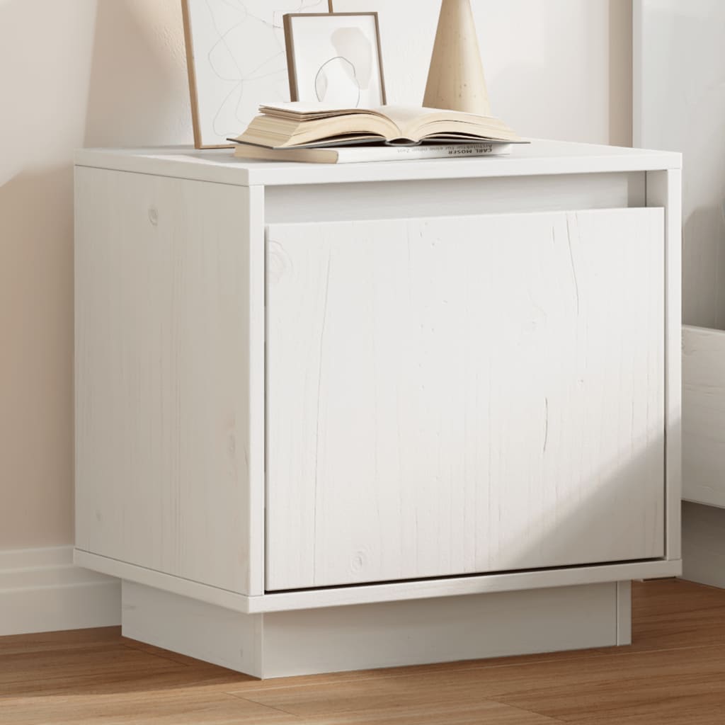 Bedside Cabinet White 40x30x40 cm Solid Wood Pine