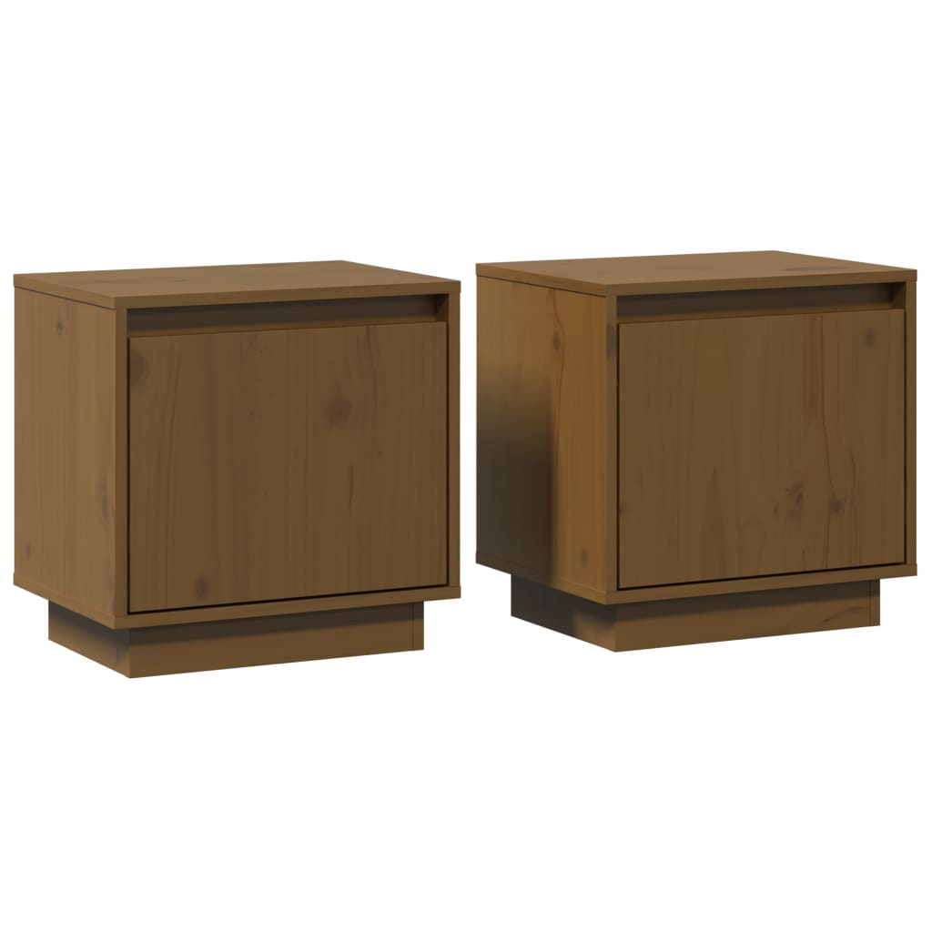 Bedside Cabinets 2 pcs Honey Brown 40x30x40 cm Solid Wood Pine