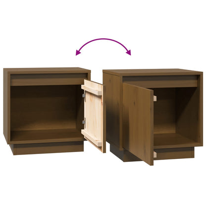 Bedside Cabinets 2 pcs Honey Brown 40x30x40 cm Solid Wood Pine