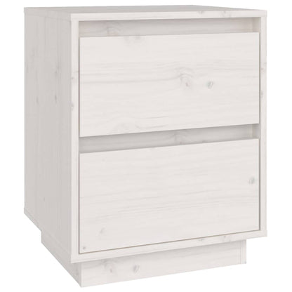 Bedside Cabinet White 40x35x50 cm Solid Wood Pine