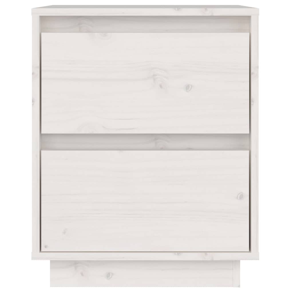 Bedside Cabinet White 40x35x50 cm Solid Wood Pine