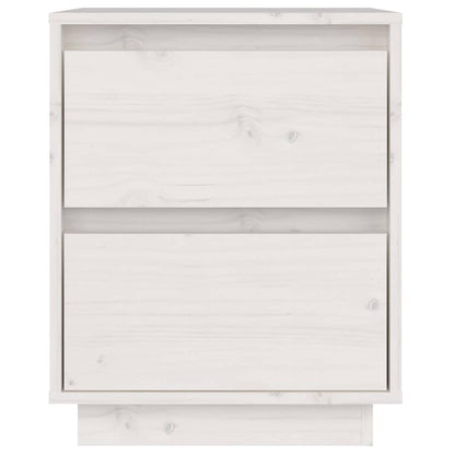 Bedside Cabinet White 40x35x50 cm Solid Wood Pine