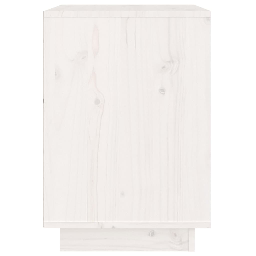 Bedside Cabinet White 40x35x50 cm Solid Wood Pine