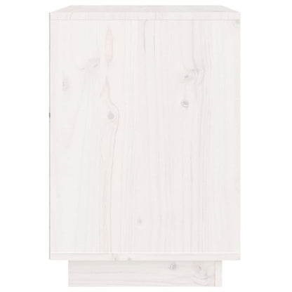 Bedside Cabinet White 40x35x50 cm Solid Wood Pine