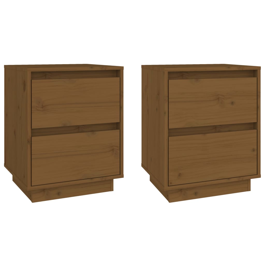 Bedside Cabinets 2 pcs Honey Brown 40x35x50 cm Solid Wood Pine