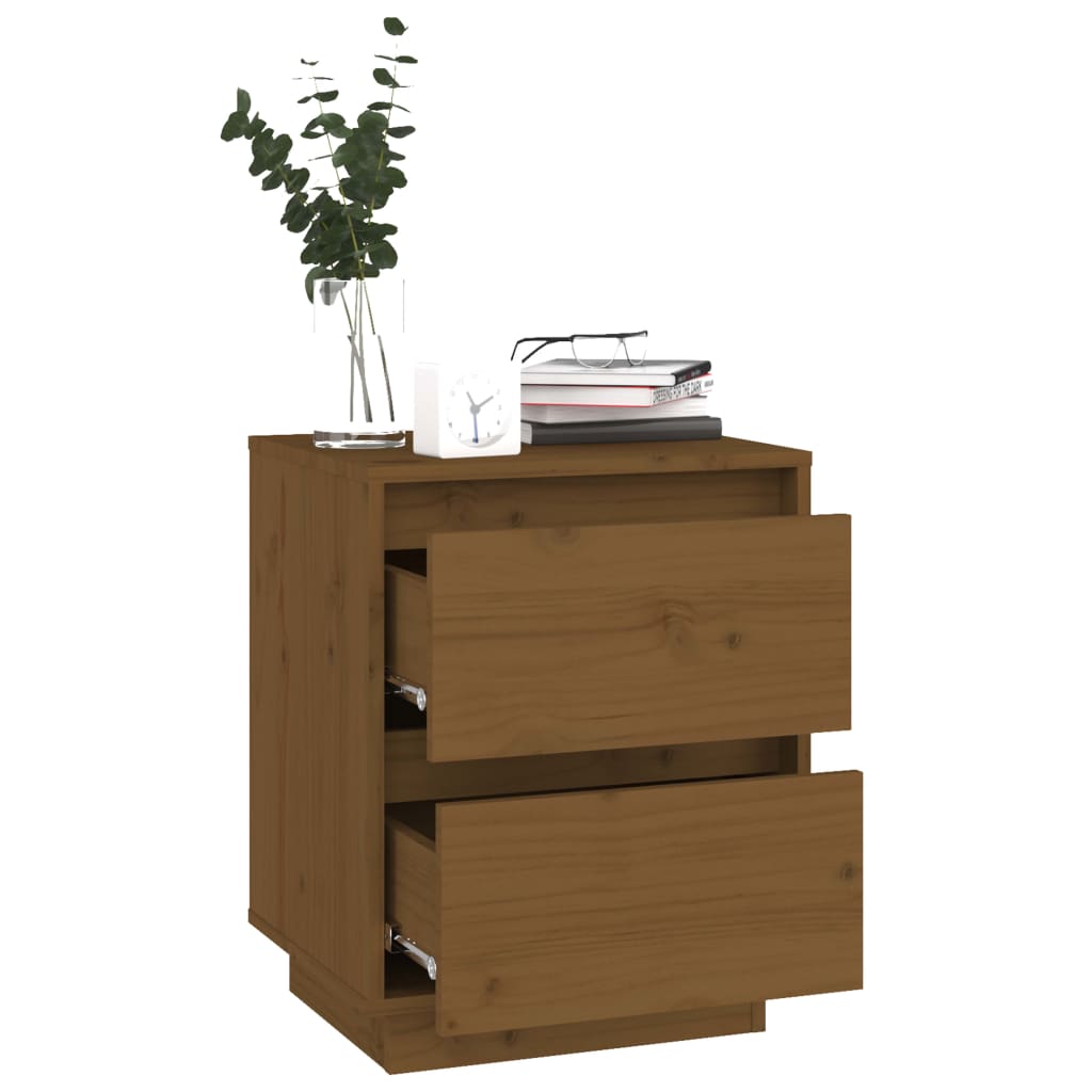 Bedside Cabinets 2 pcs Honey Brown 40x35x50 cm Solid Wood Pine