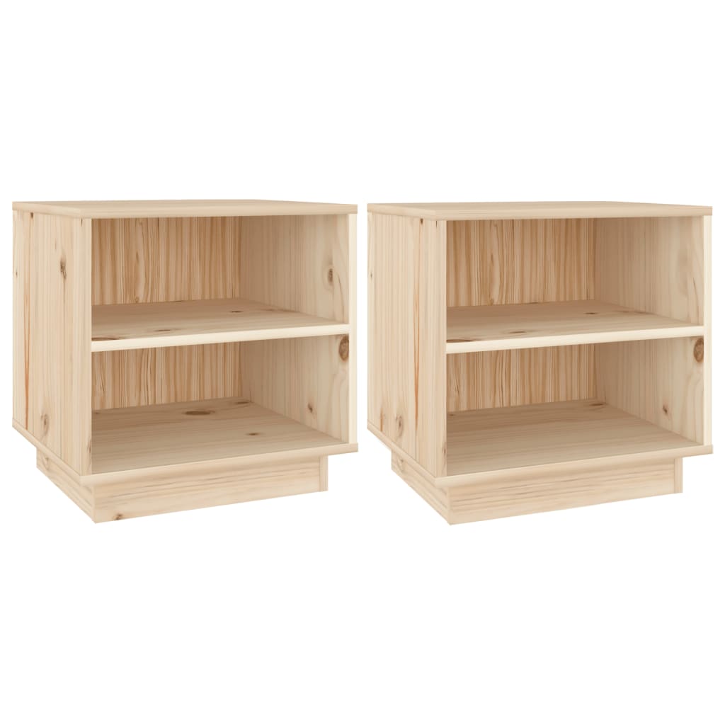 Bedside Cabinets 2 pcs 40x34x40 cm Solid Wood Pine